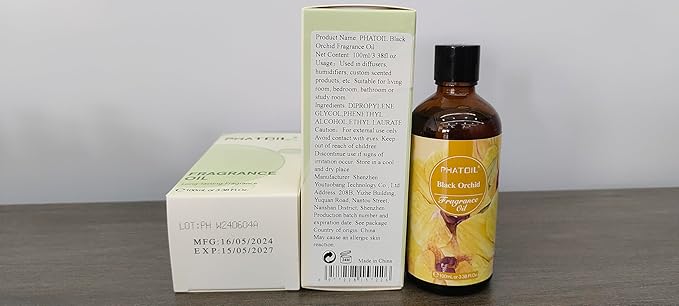 PHATOIL 3.38FL.OZ Black Orchid Fragrance Oils for Aromatherapy, Essential Oils for Diffusers for Home, Perfect for Diffuser, DIY Candle and Soap Making, DIY Scented Products - 100ml