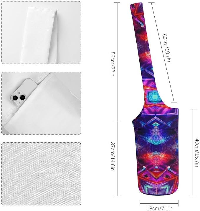 Meaudiwes Large Size Yoga Mat Bag with Long Strap, Yoga Mats Carrier Storage Bag, Exercise Mat Holder Accessories