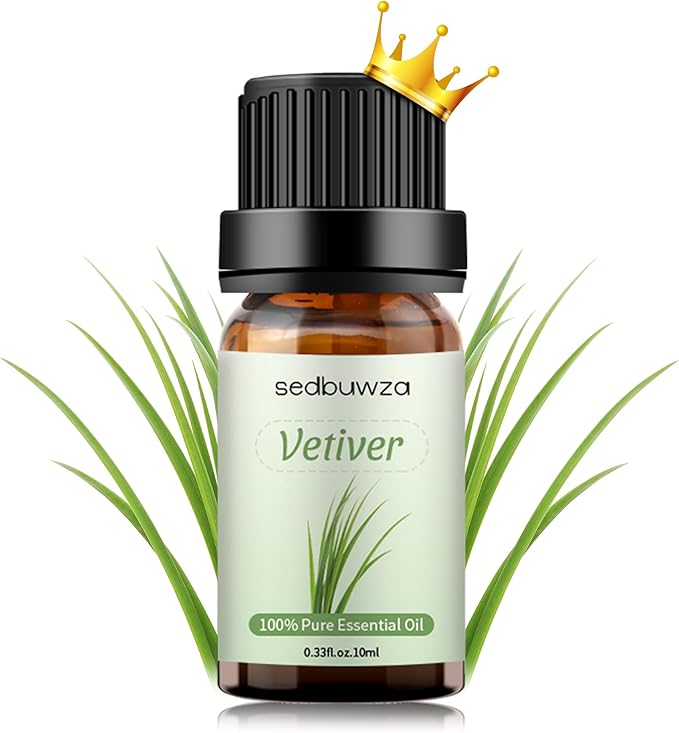 Sedbuwza Vetiver Essential Oil, Pure Organic Vetiver Fragrance Oil for Diffuser, Humidifier, Soap, Candle, Perfume