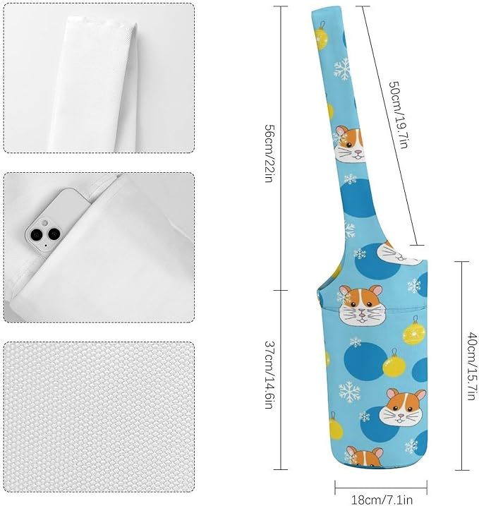 Meaudiwes Large Yoga Mat Bag with Long Strap for Women Yoga Accessories Sports Storage Bags Exercise Mats Tote Sling Carrier Bag