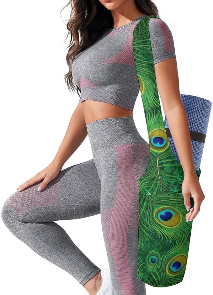 Aiyoolee Yoga Mat Carrier Portable Single Shoulder Strap Bag with Pocket for Gym Yoga Workout Travel