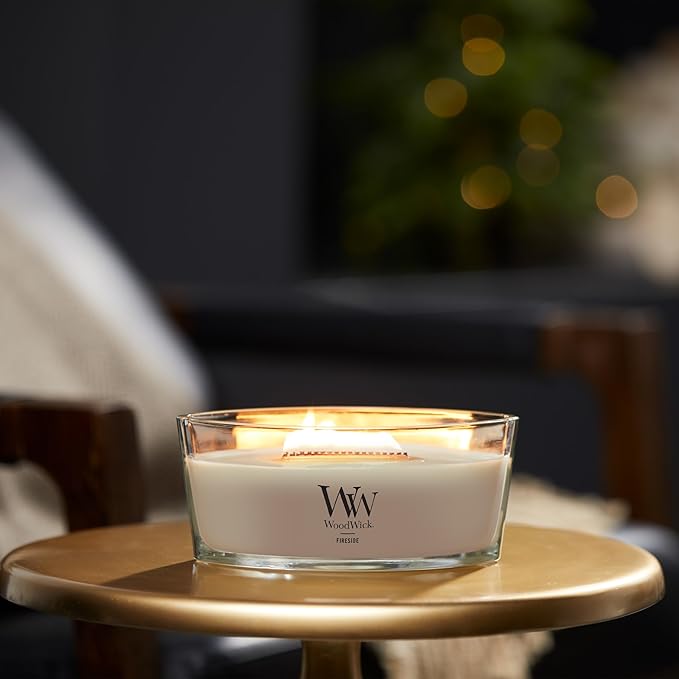 WoodWick Fireside™ Holiday Candle Gifts for Women and Men, 16 oz Ellipse Candle with Crackling Wick