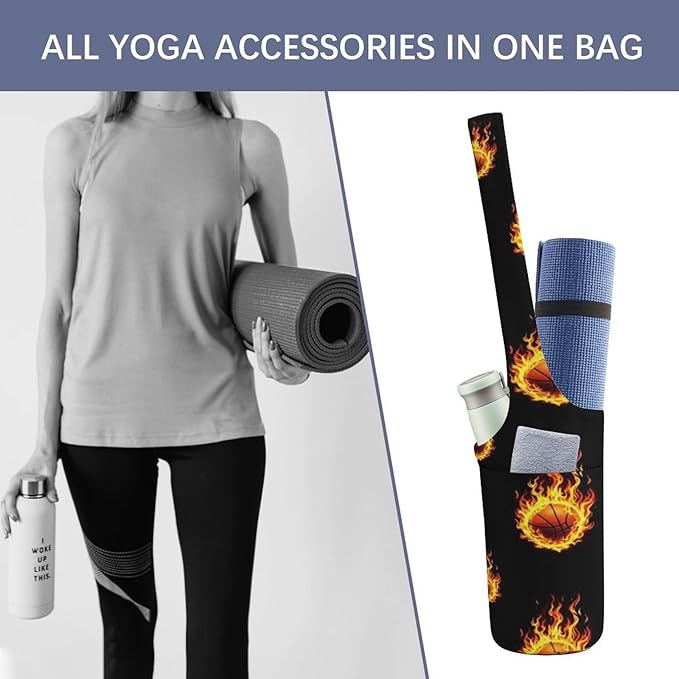 Aiyoolee Yoga Mat Bag for Women with Large Pocket, Yoga Gifts Accessories with Adjustable Shoulder Strap for Workout Stuff