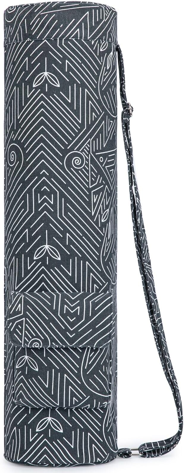 ELENTURE Canvas Yoga Mat Bag with Adjustable Strap & Pockets, Full-Zip Travel Gym Tote for Women & Men, Fits 1/4" & 1/3" Thick Mats, Lightweight Carrier for Yoga, Workout, Outdoor Use