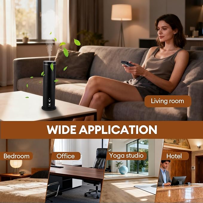 Waterless Scent Diffuser Starter Kit: 100ml Cordless Rechargeable APP Smart Remote Control - Aroma Aromatherapy Diffuser Suitable for Home Hotel 1000 Sq Ft. Coverage 2 Essential Oils