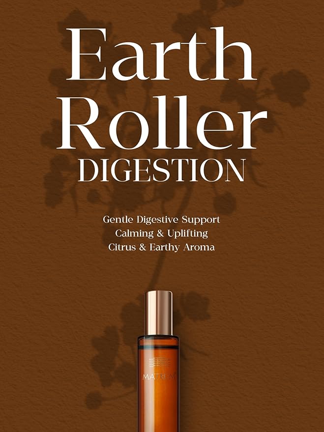 Earth Essential Oil Roller, Essential Oil Support for Sleep, Calm and Digestive，Therapeutic Grade Aromatherapy Blend with Sandalwood + Sweet Orange+ Jasmine+ Lavender Oil, Woody Citrus Scent
