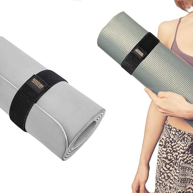 ELENTURE Adjustable Heavy-Duty Yoga Mat Strap - Elastic Bungee Wrap Organizer for Workout, Exercise, and Pilates Mat Storage