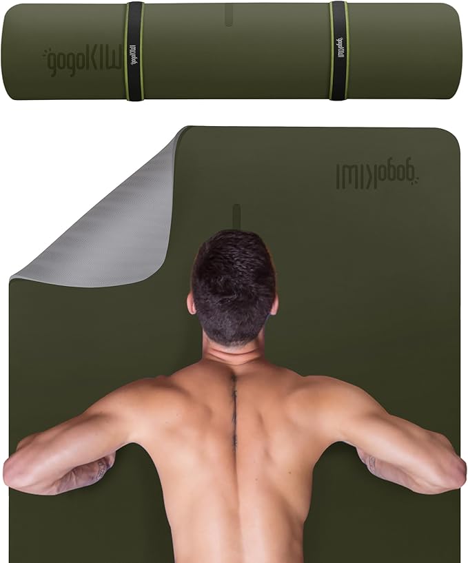Gogokiwi Extra Wide Yoga Mat for Men Women (72"L x 36"W) Non Slip Fitness & Exercise Mat with Alignment Marks for Yoga, Pilates, Floor Workouts