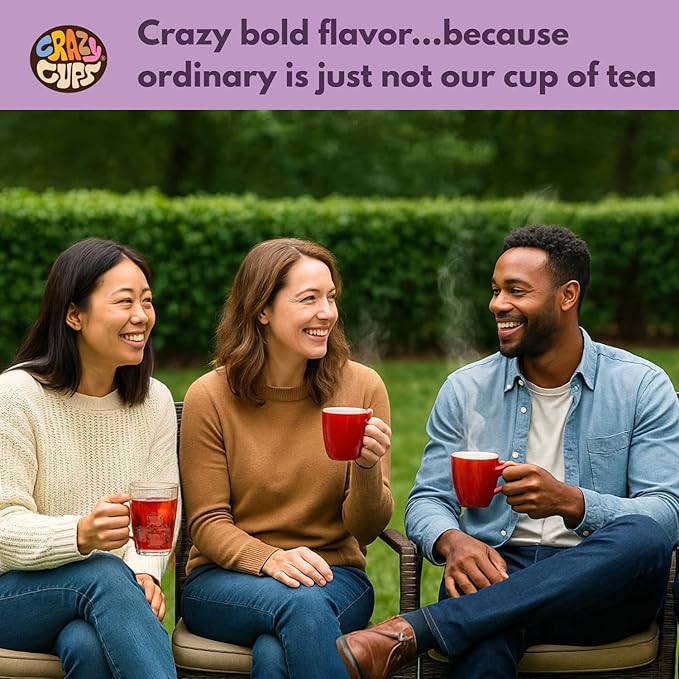 Crazy Cups Smooth Earl Grey Herbal Tea Pods, 22 Count | Caffeine Free, Kosher Certified Black Tea Blend with Licorice Root & Star Anise, K Cup Compatible, Bold Bergamot Flavor, Gluten Free, Vegan