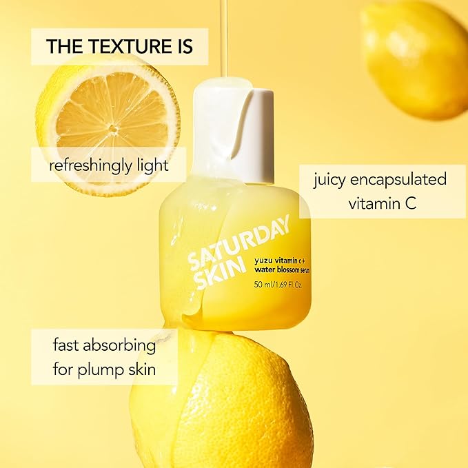 Saturday Skin Yuzu Vitamin C Serum for Face – Brightening Serum Hyaluronic Acid, Peptides & Niacinamide, Vitamin C Glass Skin Peptide Serum, Korean Beauty Vitamin C Serum, Korean Skin Care (30 ml)