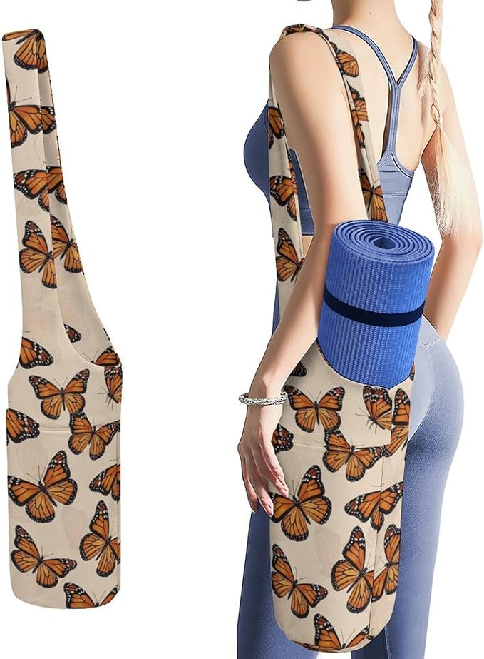 Aiyoolee Spacious Yoga Mat Storage Bag Single Shoulder Portable Carrier with Pocket for Gym Yoga Fitness