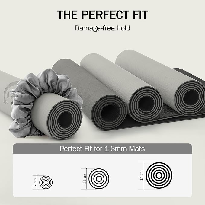 Slim Panda Yoga Mat Scrunchie,Style & Cute Mat Strap,Stretchable Velvet Fabric Fits All Standard Yoga Mats (mat not included)
