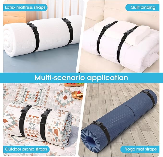 Multifunctional Floating Mat Straps with Quick Release Buckles, Suitable for Baby Pads, Yoga, and Water Activities, Reusable Fastening Strap with Pull Handle Design - 3pack