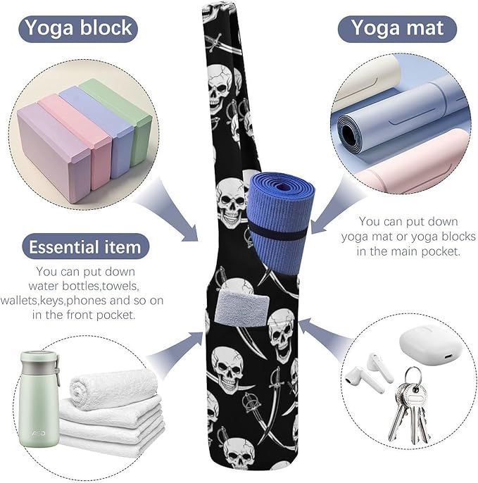 Meaudiwes Large Size Yoga Mat Bag with Long Strap, Yoga Mats Carrier Storage Bag, Exercise Mat Holder Accessories