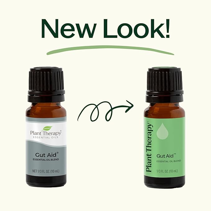 Plant Therapy Gut Aid Essential Oil Blend 10 mL (1/3 oz) 100% Pure, Undiluted, Natural Aromatherapy for Upset Stomach Relief