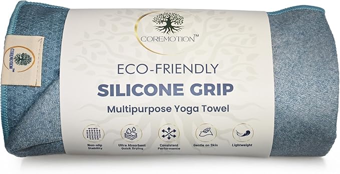Non Slip Hot Yoga Towel for Yoga, Machine Washable Yoga Towel with Silicone Grip, Quick Drying & Super Absorbent, Multi-Purpose Perfromance Mat 26.5" x72", Perfect Yoga Gift for Woman & Men (Mountain)