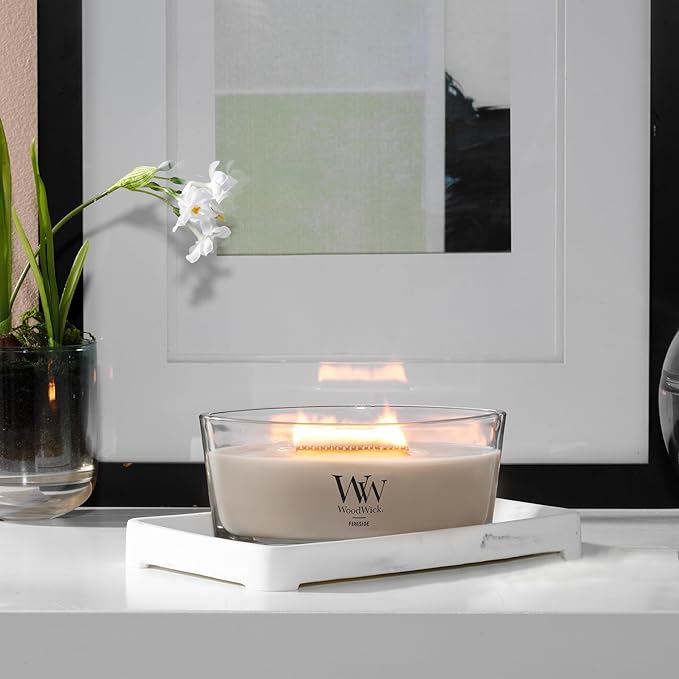 WoodWick Fireside™ Holiday Candle Gifts for Women and Men, 16 oz Ellipse Candle with Crackling Wick