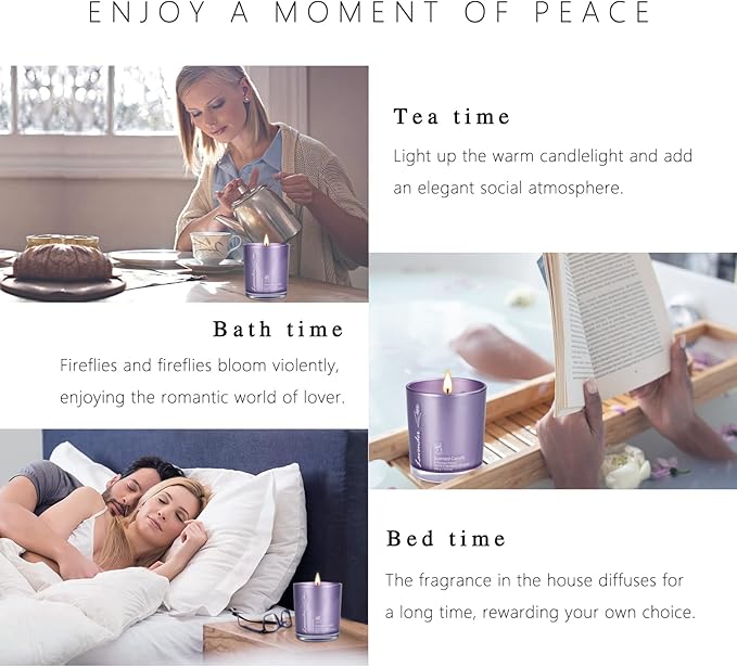 Lavender Candles for Home Scented, 2 Pack 23oz Large Jar Aromatherapy, Highly Fragranced Scented Candle Set, Candles Gifts for Women, Mom, Healing & Luxury Candle for Home