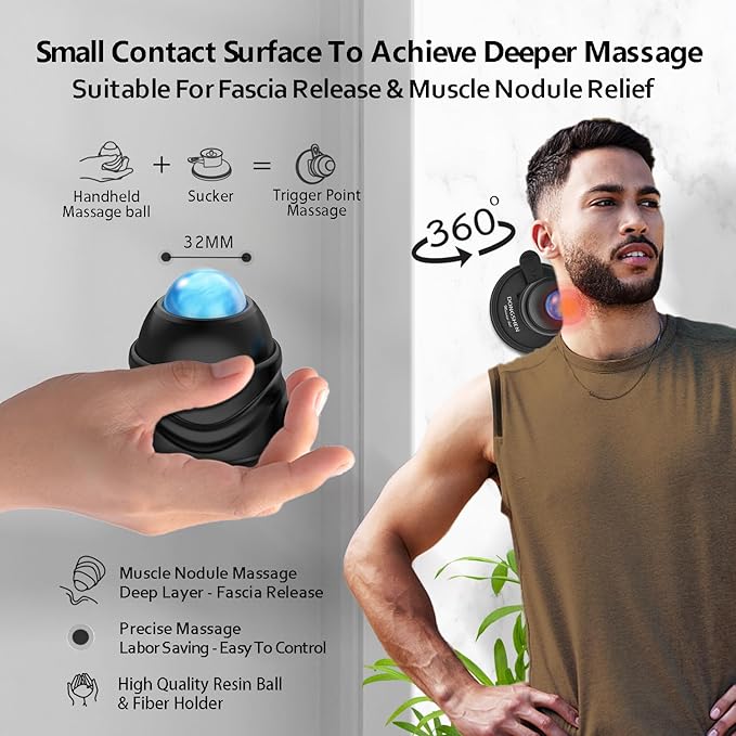 Massage Ball Deep Tissue 2 in 1 Mountable and Removable Trigger Point Massager for Relieve Muscle and Joint Pain Relax Full Body