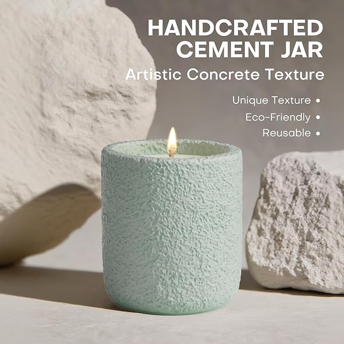 Scented Candles for Home, Natural Soy Wax Candle Gift, Non-Toxic Cement Jar Candles, Luxury Aromatherapy for Stress Relief, Gifts for Women and Men, Highly Scented, Vanilla & Sweet Pea