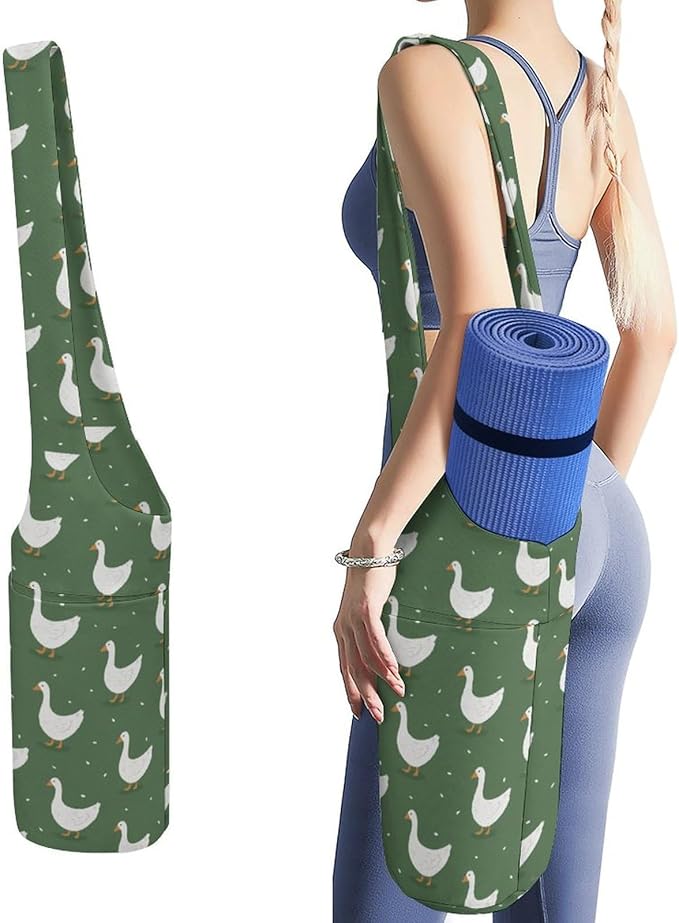 KKdskkds Vintage RoseYoga Mat Bag Large Opening Long Tote Yoga Mat with Pocket Fit Most Size Mats