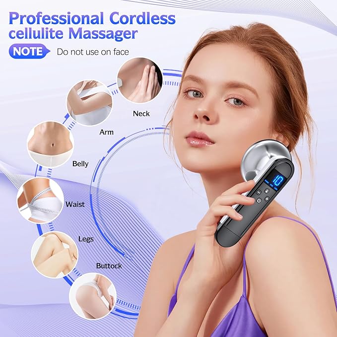 COMEBY Body Sculpting Machine - Professional Handheld Cordless Cellulite Massager - Suitable for Belly, Neck, Legs, Hip, Arms (White)