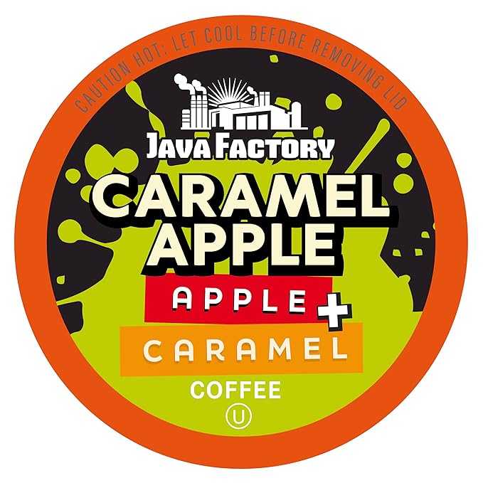 Java Factory Flavored Coffee Pods, Caramel Apple, Compatible with K Cup Brewers Including 2.0, 40 Count