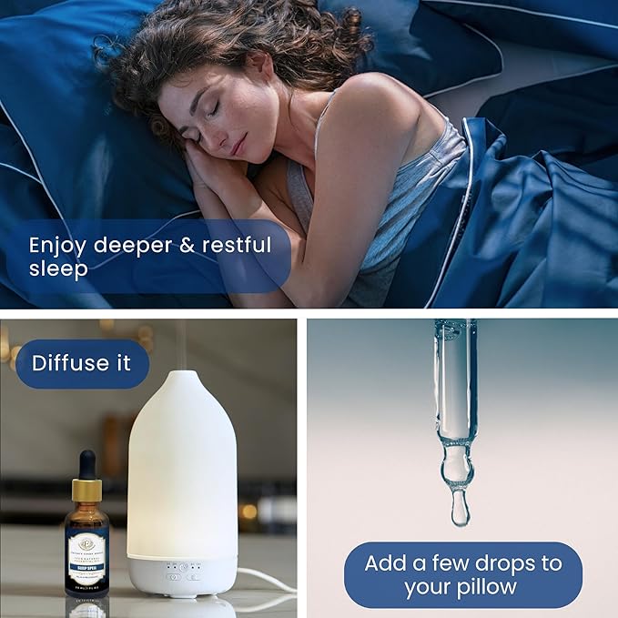 Sleep Spell Essential Oil Blend by Enhanced Essentials|Slow-Distilled French Lavender, Sandalwood, Rose Geranium & Chamomile|Promotes Deep Sleep & Calm|for Diffuser, Pillow & Bath|1 fl oz (30 ml)