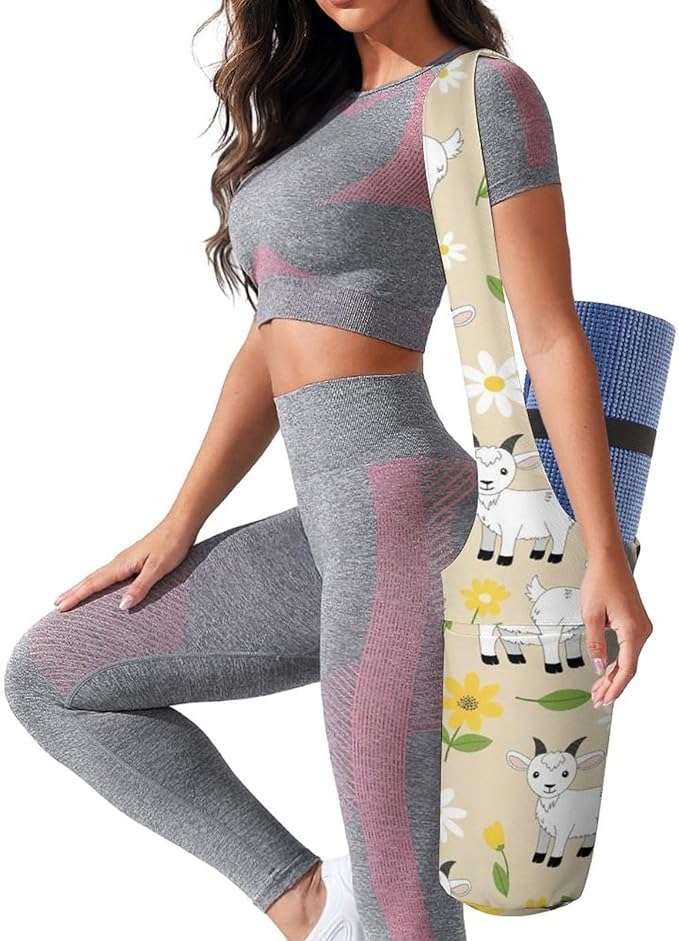 Meaudiwes Stylish Yoga Mat Bags Sports Yoga Totes Fits Most Size Mats Exercise Mat Carrier Storage Bag Yoga Gifts for Women
