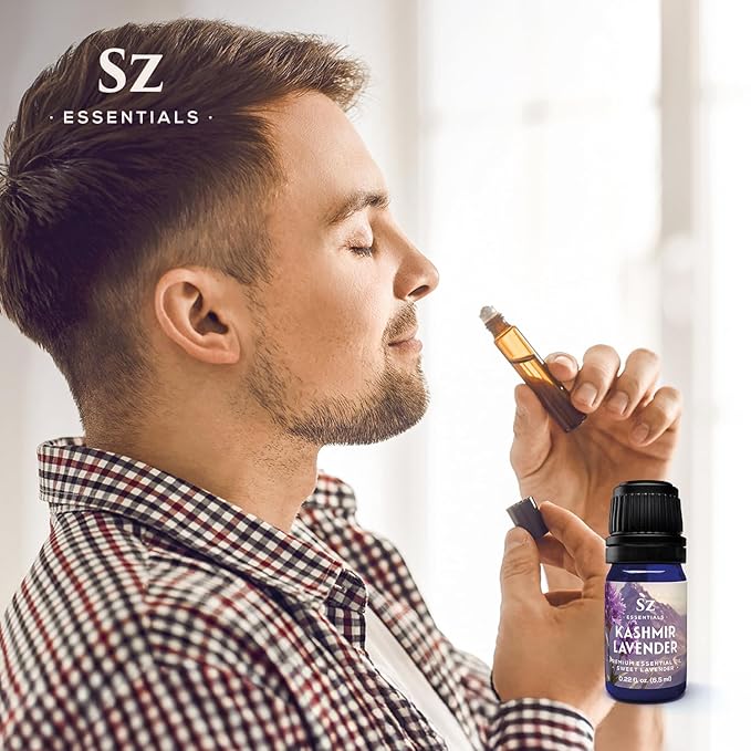 Kashmir Lavender Essential Oil – 100% Pure & Undiluted – Sweet Floral Scent for Relaxation, Aromatherapy, Self-Care, Natural Perfumery – Vegan & Therapeutic – 0.22 fl oz (6.5 mL)