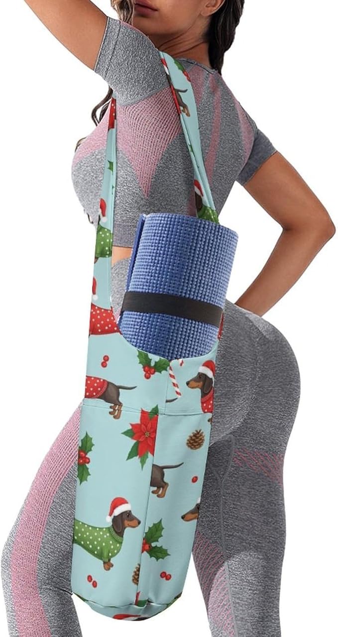 Aiyoolee Spacious Yoga Mat Storage Bag Single Shoulder Portable Carrier with Pocket for Gym Yoga Fitness
