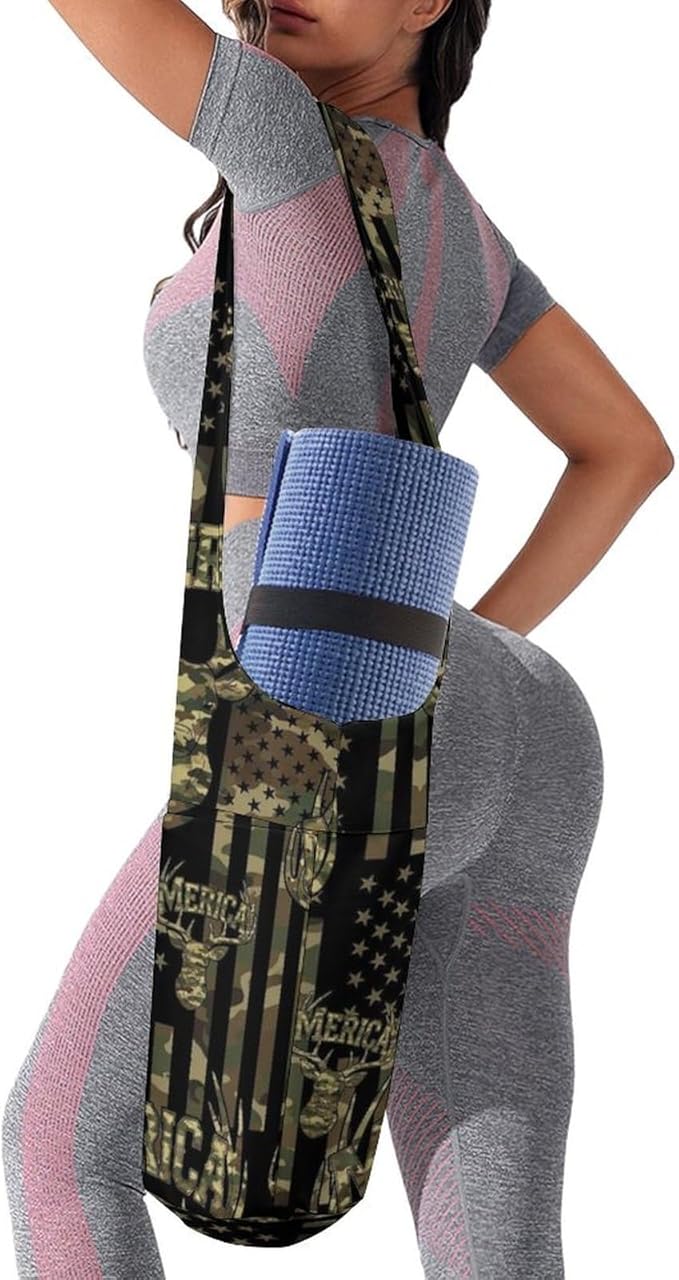 Aiyoolee Yoga Mat Bag for Women with Large Pocket, Yoga Gifts Accessories with Adjustable Shoulder Strap for Workout Stuff