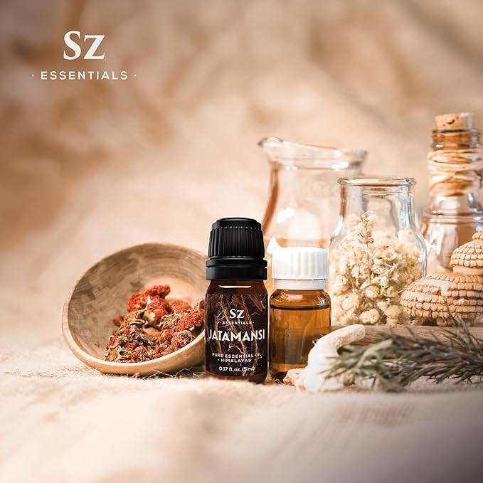 Jatamansi Essential Oil aka Spikenard - 100% Pure & Undiluted - Extracted from Nardostachys Jatamansi - Strong & Powerful Scent with Earthy Overtones - Therapeutic Grade - 0.17oz