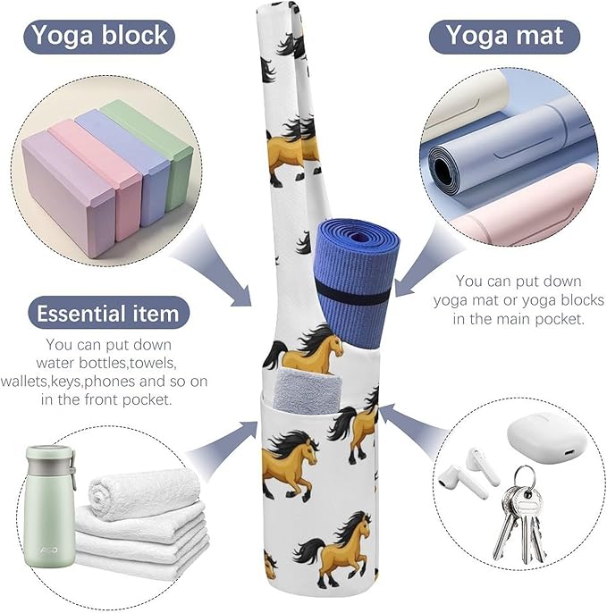 Meaudiwes Stylish Yoga Mat Bags Sports Yoga Totes Fits Most Size Mats Exercise Mat Carrier Storage Bag Yoga Gifts for Women
