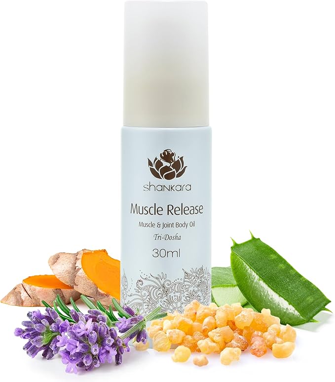 Shankara Muscle Relief Oil – Body Massage Oil for Sore Muscles and Joints with Arnica, Boswelia & Sweet Birch – Gua Sha, Ayurvedic Massage Therapy, Post Gym, Relaxation (30ml)