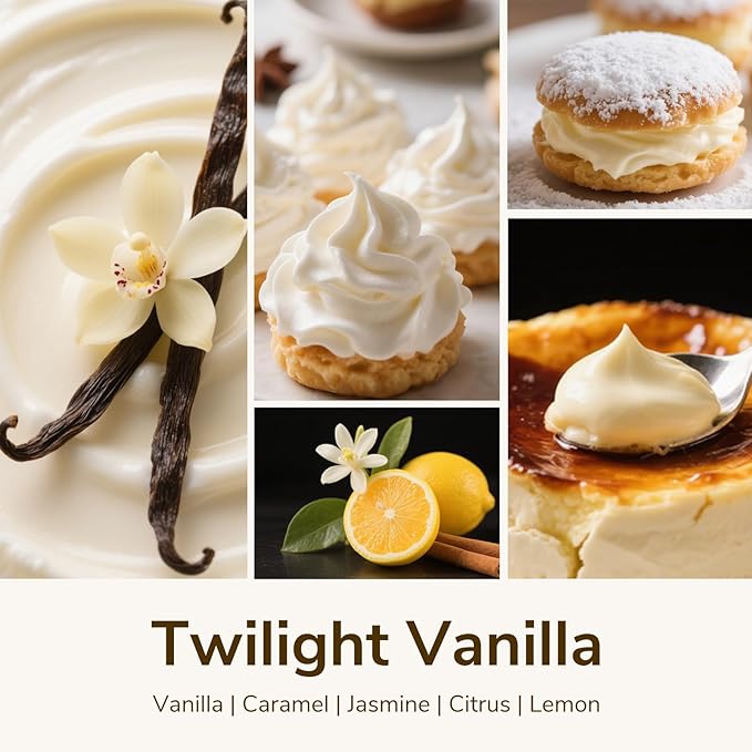 Goodpick Twilight Vanilla Scented Candles, Citrus & Floral Candles for Home, 22oz Soy Wax, 120hrs Creamy Vanilla, Bedroom Gift
