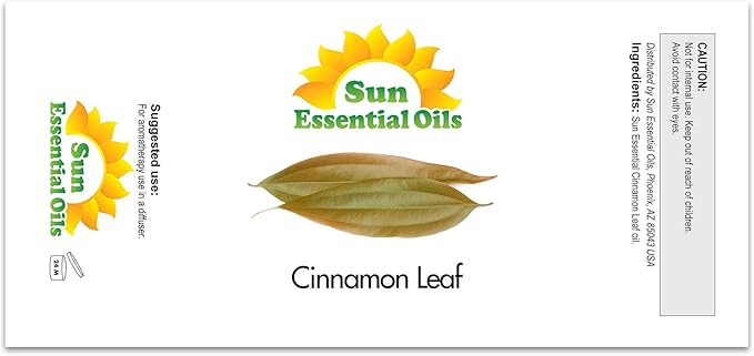 Sun Essential Oils Cinnamon Leaf Essential Oil 16oz for Diffuser, Aromatherapy, and Calming