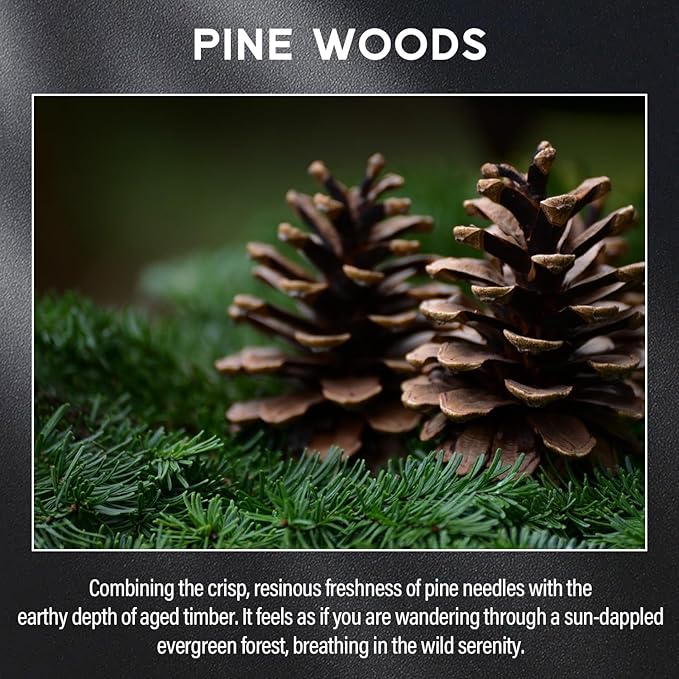 Pine Woods Candle, 9oz Scented Candle for Men, Scented Candles for Home, Gifts for Men, Personalized Blessing Minimalist Men's Gifts