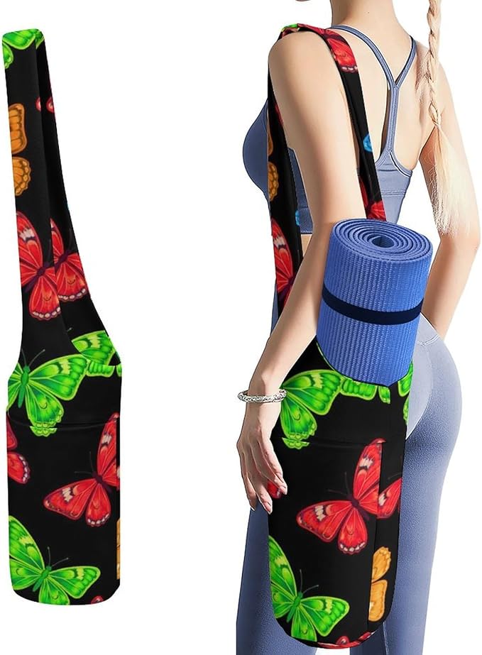 Aiyoolee Yoga Mat Bags, Large Tote Yoga Mat Carrier Holder with Water Bottle Pocket, Adjustable Shoulder Strap Storage Bag
