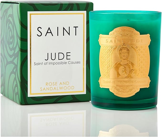 SAINT Saint Jude Scented Candle with Prayer and Prayer Coin, Saint of Impossible Causes, Soy Coconut Aromatherapy Candle with 80 Hour Burn Time, Special Edition