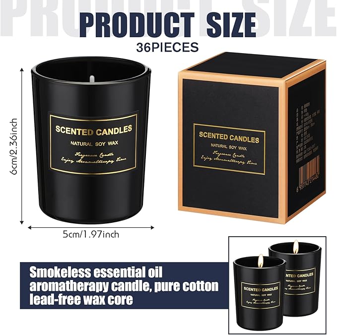 MTLEE 36 Pcs Scented Candles for Home Bulk Jar Candles Gift Set for Women Long Lasting Aromatherapy Candle for Birthday Teacher Thanksgiving Anniversary(Flower Style)