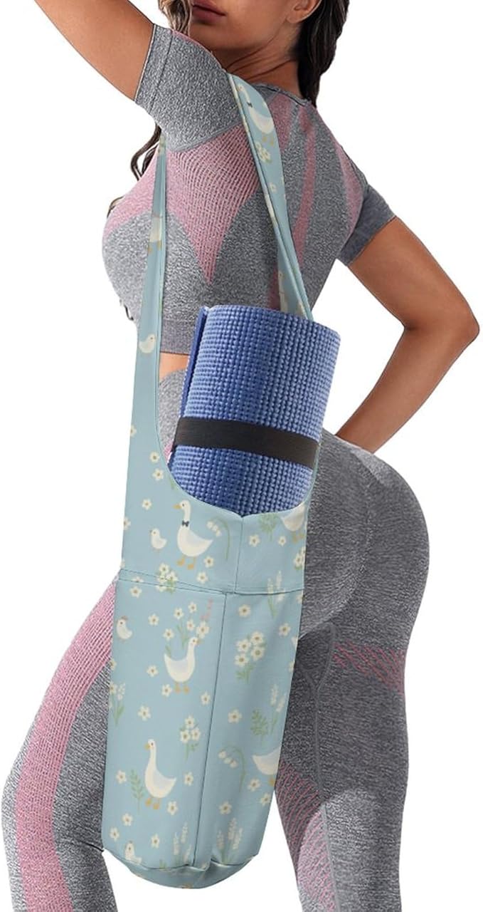 KKdskkds Vintage RoseYoga Mat Bag Large Opening Long Tote Yoga Mat with Pocket Fit Most Size Mats