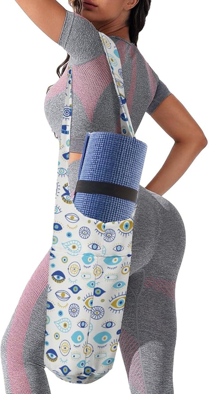 KKdskkds Fantasy Evil EyesYoga Mat Bag Large Opening Long Tote Yoga Mat with Pocket Fit Most Size Mats