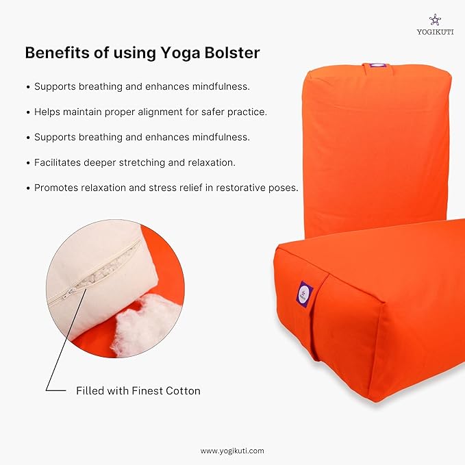 Rectangular Cotton Yoga Bolster, Yoga Pillow, Yoga Cushion, Yin yoga Bolster, Iyengar yoga bolster