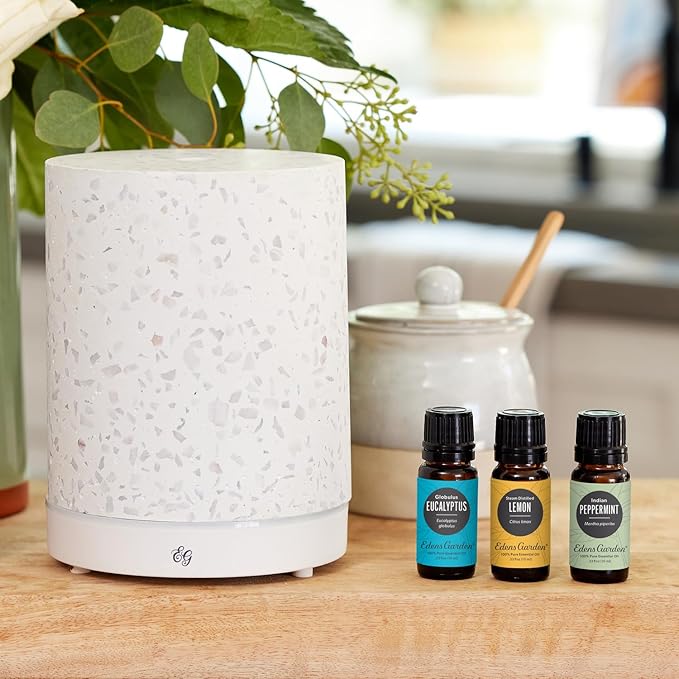 Edens Garden Essential Oils 3 Set – 100% Pure Therapeutic Grade, Undiluted, Natural Aromatherapy Scents for Diffusers, Humidifiers, Massage & Yoga – Eucalyptus, Lemon & Peppermint, 10 ml/ 3 Pack