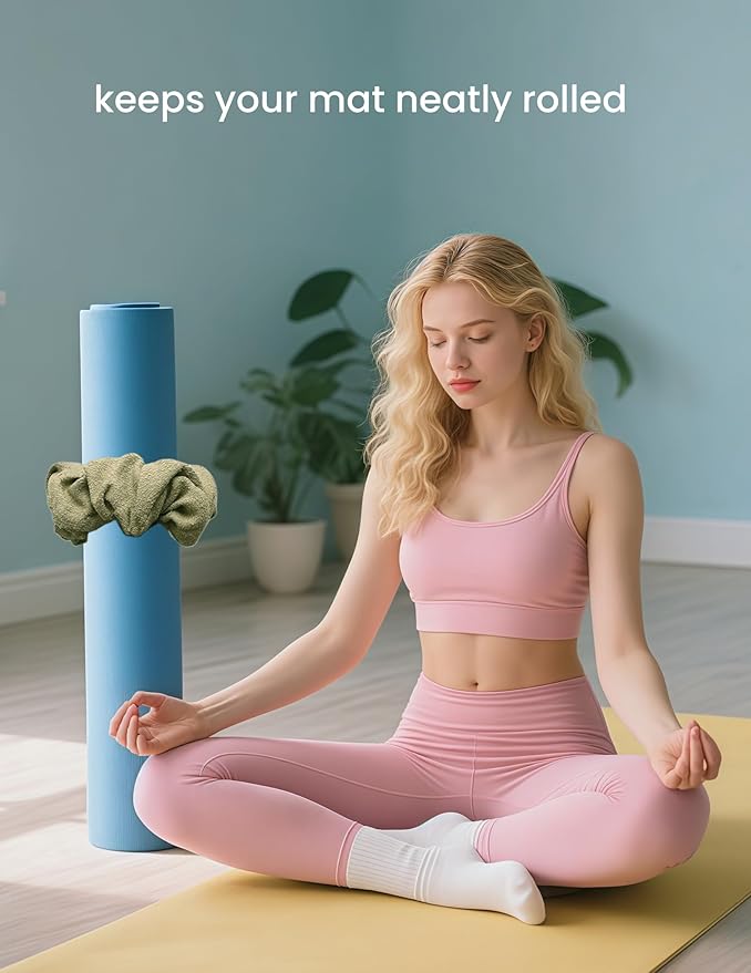 Mirmire Yoga Mat Scrunchie - Holds Your Yoga Mat in Style - Durable & Elasticity Fabric - Fits All Standard Yoga Mats (mat not included)