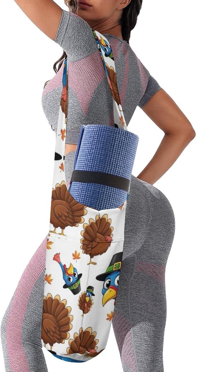 Aiyoolee Fashion Yoga Mat Bag with Large Pocket, Long Tote Yoga Bag Fit Most Mats Accessories