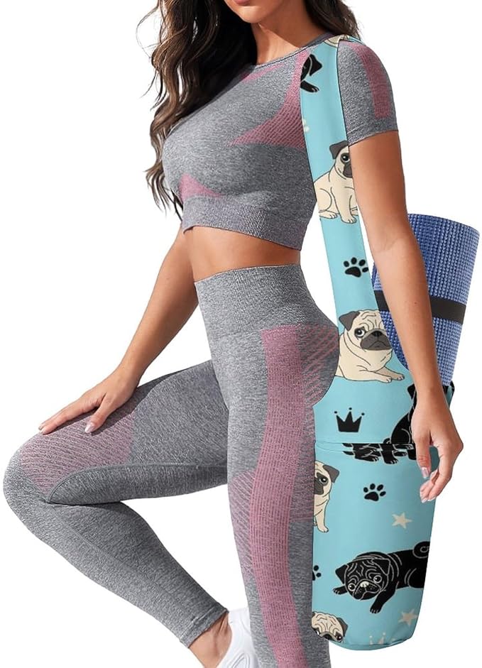 Aiyoolee Women's Portable Yoga Mat Bag Single Shoulder Carrier with Pocket for Gym Yoga Workout Travel