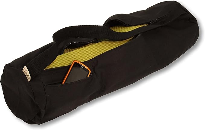 Premium Cotton Yoga Mat Bag with Shoulder Strap - Durable, Breathable and Lightweight Gym Bag to Carry the Standard or Extra Large Mat Sizes - Ideal for Yoga, Pilates & Fitness Equipment