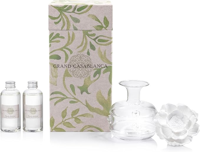 Zodax Grand Casablanca Porcelain Oil Diffuser - 6.76 oz -Neroli Absolute